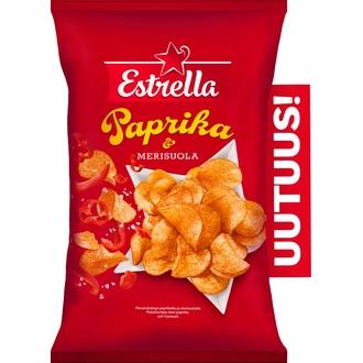 Estrella Paprika & Merisuola sipsi 275g kalorit ja ravintosisältö