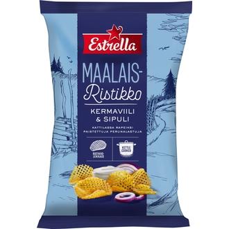 Estrella Maalaisristikkosipsi Kermaviili & sipuli 160g kalorit ja ravintosisältö