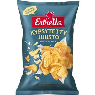 Estrella Kypsytetty juusto & merisuola sipsi 275g kalorit ja ravintosisältö