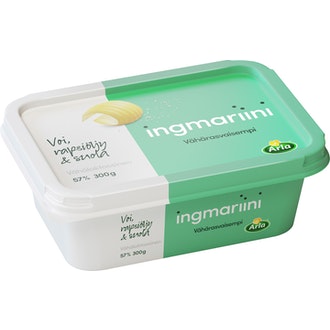Arla ingmariini vähärasvaisempi rasvaseos 57% 300g vähälaktoosinen kalorit ja ravintosisältö