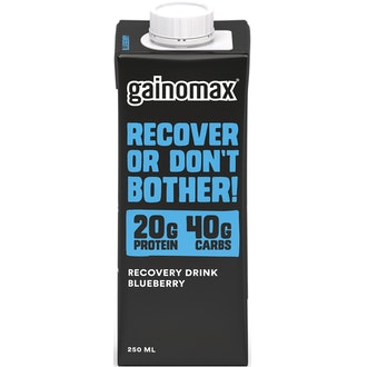 Gainomax Recovery 250ml mustikka palautumisjuoma kalorit ja ravintosisältö