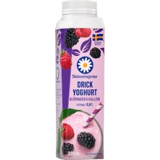 Skånemejerier juotava jogurtti 330ml vadelma-karhunvatukka kalorit ja ravintosisältö - 50 kcal