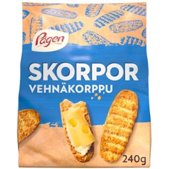 Pågen Skorpor Vehnäkorppu 240g kalorit ja ravintosisältö