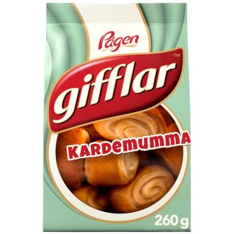 Pågen Gifflar Kardemumma 260g pienet vehnäpullat kardemummalla kalorit ja ravintosisältö - 337 kcal
