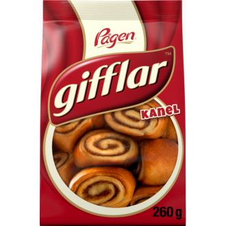 Pågen Gifflar pienet kanelipullat 260g kalorit ja ravintosisältö - 373 kcal