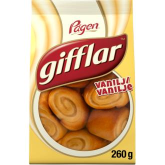 Pågen Gifflar pienet vaniljapullat 260g kalorit ja ravintosisältö - 350 kcal