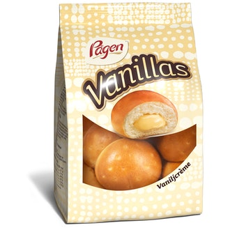 Pågen vanillas vaniljacrèmepulla 195g kalorit ja ravintosisältö