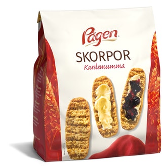 Pågen Skorpor Kardemummakorput 225G kalorit ja ravintosisältö