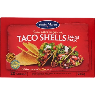 Santa Maria Taco Shells 20-pack, tacokuoret 20 kpl, 225g kalorit ja ravintosisältö - 459 kcal