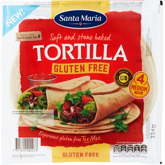 Santa Maria gluten free tortilla 224g kalorit ja ravintosisältö - 289 kcal