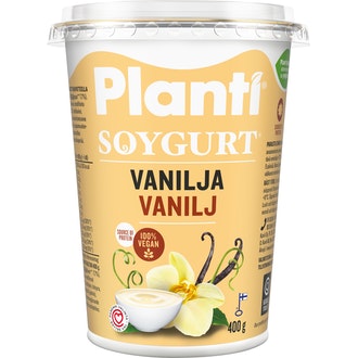 Planti soygurt 400g vanilja kalorit ja ravintosisältö