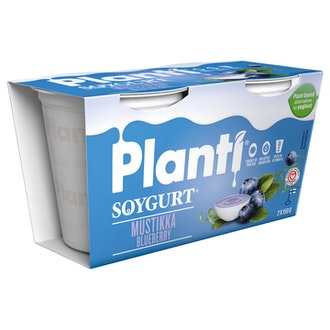 Planti Soygurt 2x150g mustikka kalorit ja ravintosisältö