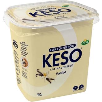 Arla Keso 450 g laktoositon raejuusto vanilja kalorit ja ravintosisältö