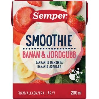 Semper 200ml Smoothie banaani mansikka alkaen 1v kalorit ja ravintosisältö