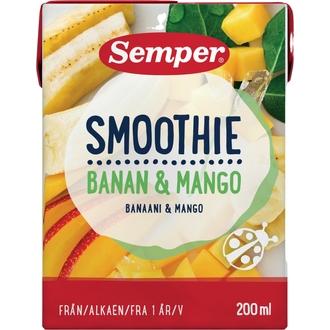 Semper 200ml Smoothie banaani mango alkaen 1v kalorit ja ravintosisältö