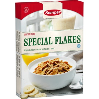 Semper Special Flakes 300g gluteeniton aamiaishiutaleet kalorit ja ravintosisältö