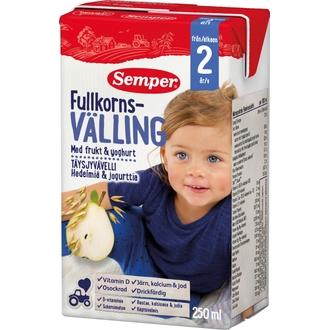Semper 250ml Täysjyvävelli hedelmiä & jogurttia alkaen 2 v käyttövalmis kalorit ja ravintosisältö