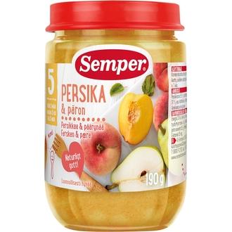 Semper 190g Persikkaa ja päärynää alkaen 5-6kk hedelmäsose kalorit ja ravintosisältö