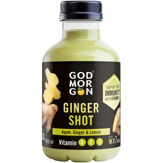 God Morgon Omena-inkivääri-sitruuna mehushot + vitamiinit C, E ja D 450 ml kalorit ja ravintosisältö