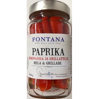 Fontana paprika kokonaisia ja grillattuja 500g/360g kalorit ja ravintosisältö