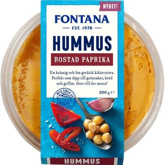 Fontana paahdettu paprika hummus 200g kalorit ja ravintosisältö