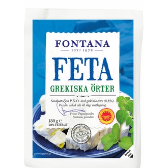Fontana Feta Kreikkalaiset Yrtit 130g kalorit ja ravintosisältö