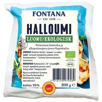 Fontana Halloumi 200g Luomu PDO kalorit ja ravintosisältö