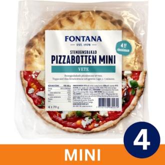 Fontana kiviuuni pizzapohja mini 4/280g kalorit ja ravintosisältö - 240 kcal