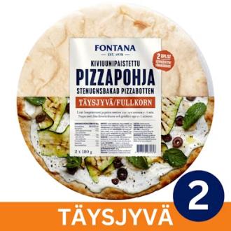 Fontana kiviuuni pizzapohja täysjyvä 2/360g kalorit ja ravintosisältö - 233 kcal