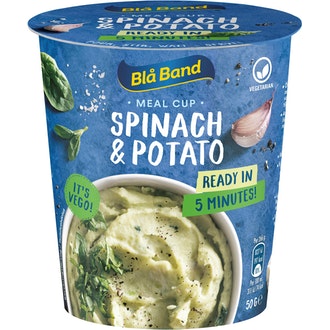 Blå Band Meal Cup Spinach & Potato perunasose-pinaatti-ateria 50g kalorit ja ravintosisältö