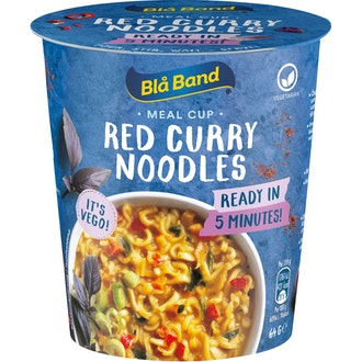 Blå Band Meal Cup Red Curry Noodles Curry-Chili-Nuudeliateria 64g kalorit ja ravintosisältö