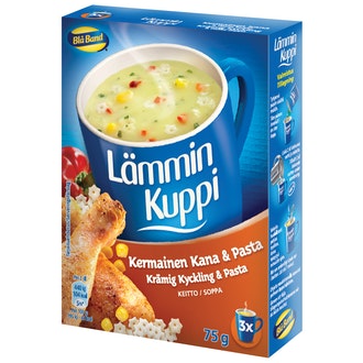 Blå Band 75g Lämmin Kuppi Kermainen Kana-Pastakeitto kalorit ja ravintosisältö - 46 kcal