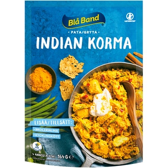 Blå Band Indian Korma pata Riisi-kasvis-mausteseos 164g kalorit ja ravintosisältö
