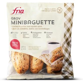 Fria Grov Mini Baguette 280g/4kpl Karkea Minipatonki pakaste kalorit ja ravintosisältö