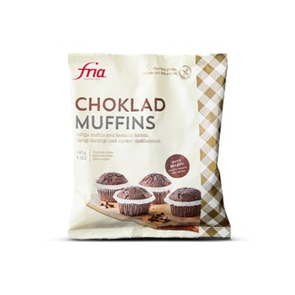 Fria Chokladmuffins 240g/4kpl Suklaamuffini gluteeniton pakaste kalorit ja ravintosisältö - 467 kcal