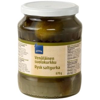 Rainbow venäläinen suolakurkku 670/350 g kalorit ja ravintosisältö - 12 kcal