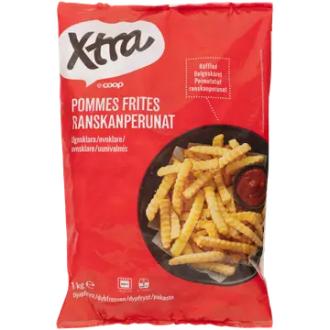Xtra poimutetut ranskanperunat pakaste 1 kg
