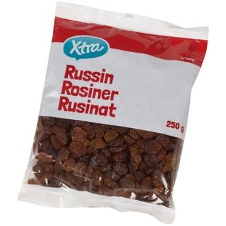 Xtra rusinat 250 g kalorit ja ravintosisältö