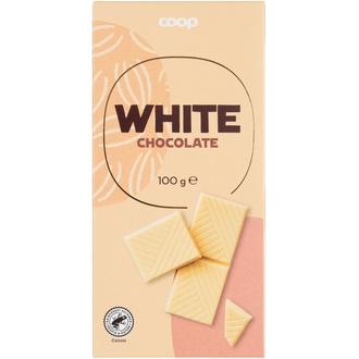 Coop valkosuklaa vanilja 100 g kalorit ja ravintosisältö - 557 kcal