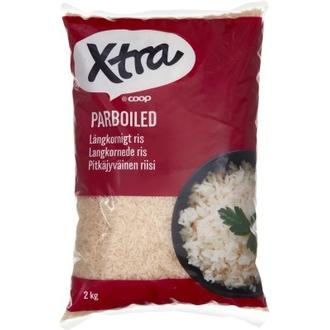 Xtra Parboiled pitkäjyväinen riisi 2 kg kalorit ja ravintosisältö