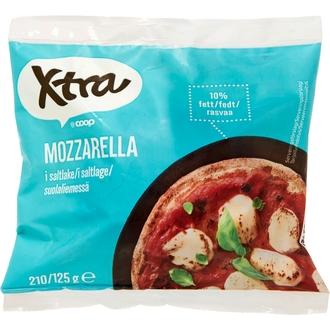Xtra mozzarellajuusto 210/125g 10% rasvaa kalorit ja ravintosisältö - 180 kcal