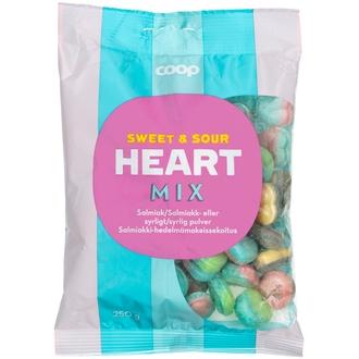 Coop Heart Mix makeissekoitus 250 g kalorit ja ravintosisältö - 380 kcal