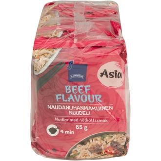 Rainbow Nuudeli naudanlihanmakuinen 5x85 g kalorit ja ravintosisältö - 84 kcal