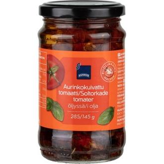 Rainbow aurinkokuivatut tomaatit puolikkaina öljyssä 285/145 g kalorit ja ravintosisältö - 260 kcal