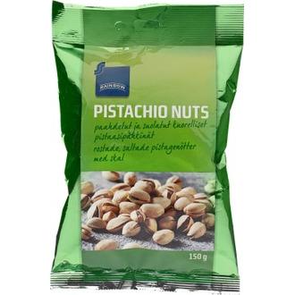 Rainbow 150g paahdetut ja suolatut kuorelliset pistaasipähkinät kalorit ja ravintosisältö - 577 kcal