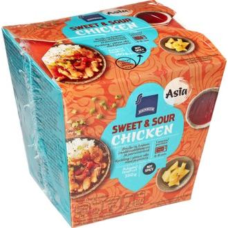Rainbow 350g Sweet & Sour Chicken mikroateria pakaste kalorit ja ravintosisältö - 141 kcal