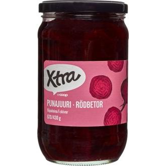 Xtra säilötty punajuuri viipaleina 670/430 g kalorit ja ravintosisältö - 79 kcal