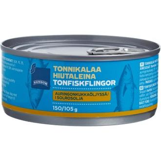 Rainbow 150g/105g tonnikalaa hiutaleina auringonkukkaöljyssä kalorit ja ravintosisältö - 244 kcal
