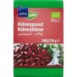 Rainbow kidneypavut suolaliemessä luomu 380/230 g kalorit ja ravintosisältö - 113 kcal