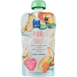 Rainbow 120G Puuro 6Kk Omena-Persikka-Banaani-Kaura, Luomu